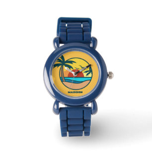 Custom Name Tropical Beach Sunset Watch