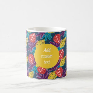 Custom name tropical floral fun colourful coffee mug