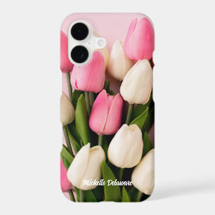 Custom Name Tulips on Pink