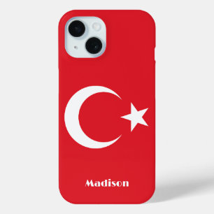 Custom Name Turkey Flag iPhone 15 Case