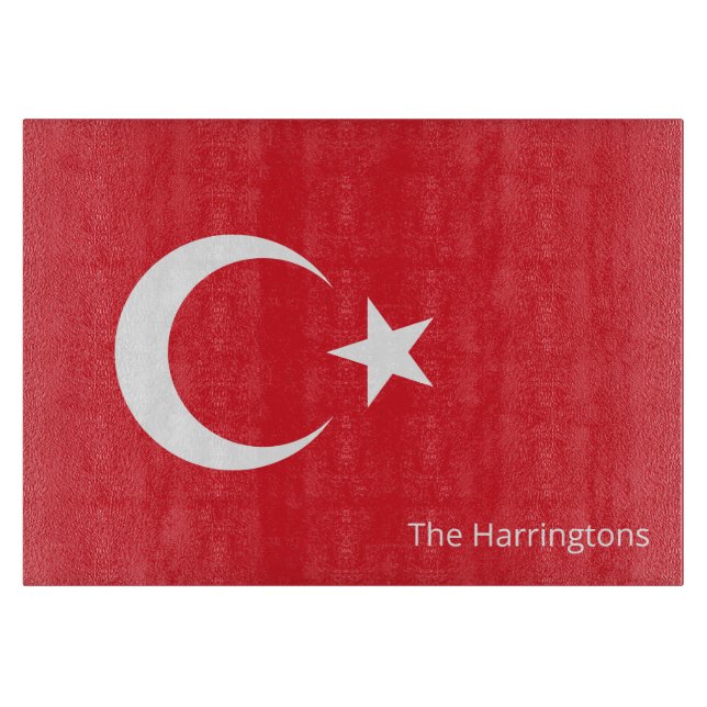 Custom Name Turkey Flag Cutting Board (Front)