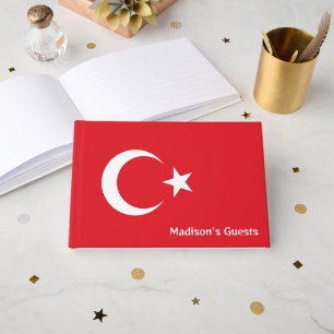 Custom Name Turkey Flag Guest Book