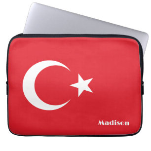 Custom Name Turkey Flag Laptop Sleeve