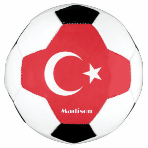Custom Name Turkey Flag Soccer Ball