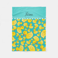 Custom name turquoise rubberducks blue stripe