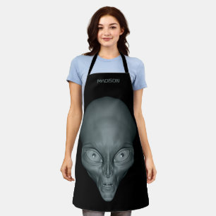 Custom name UFO Alien apron