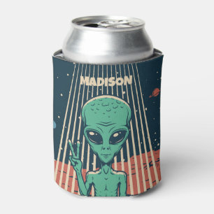 Custom Name UFO Alien Can Cooler