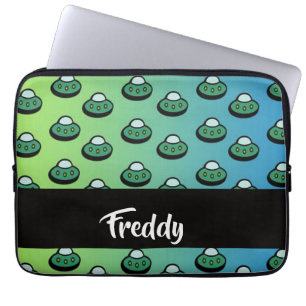 Custom name ufo on gradient laptop sleeve
