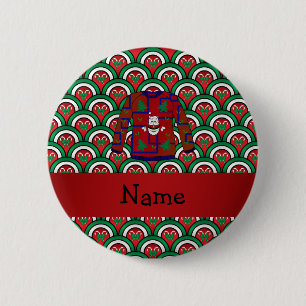 Custom name ugly christmas sweater candy canes 2 inch round button