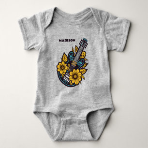 Custom Name Ukulele Baby Bodysuit