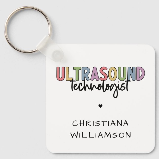 Custom Name Ultrasound Technologist Gifts  Keychain (Front)