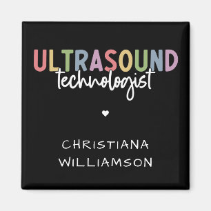 Custom Name Ultrasound Technologist Gifts Magnet