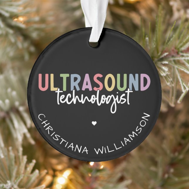Custom Name Ultrasound Technologist Gifts Ornament (Tree)