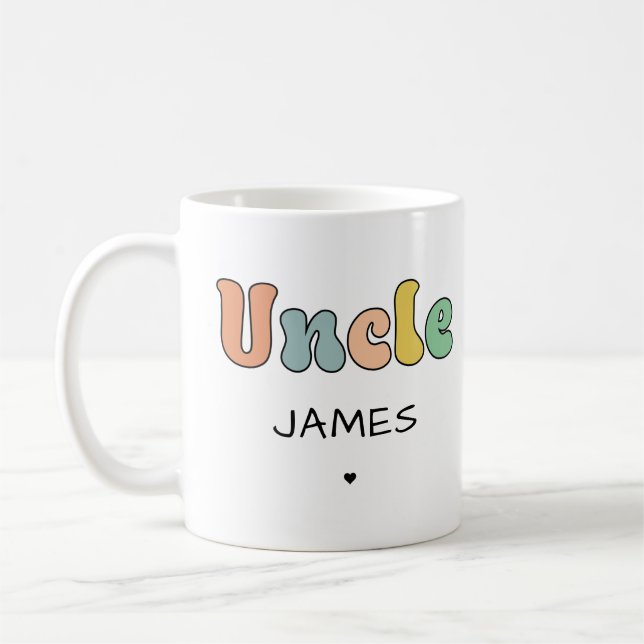 Custom Name Uncle Retro Gift | Uncle Personalized Coffee Mug (Left)