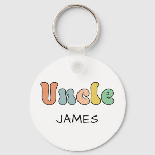 Custom Name Uncle Retro Gift   Uncle Personalized Keychain