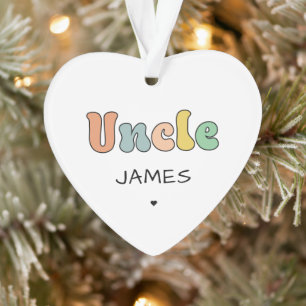 Custom Name Uncle Retro Gift Uncle Personalized Ornament