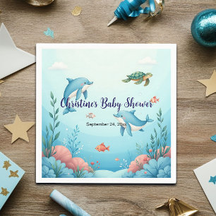 Custom Name Under the Sea Baby Shower Napkin