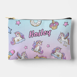 Custom Name Unicorn Back to School Printed  Accessory Pouch