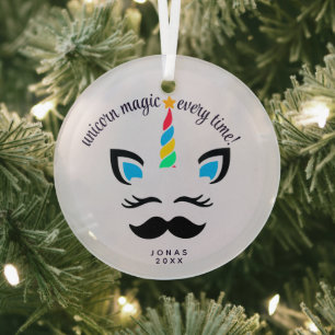 Custom Name Unicorn Christmas Ornament