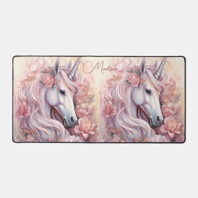 Custom Name Unicorn Desk Mat (Front)