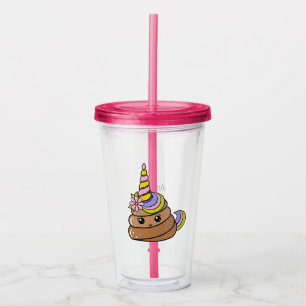 Custom Name Unicorn Poop Acrylic Tumbler