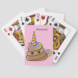 Custom Name Unicorn Poop Playing Cards