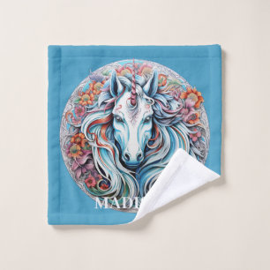 Custom Name Unicorn Wash Cloth
