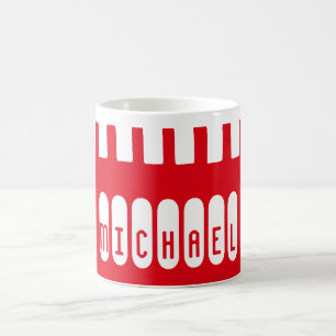 Custom Name Unique Red Pattern Coffee Mug
