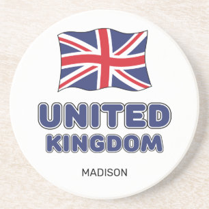 Custom Name United Kingdom Flag Coaster