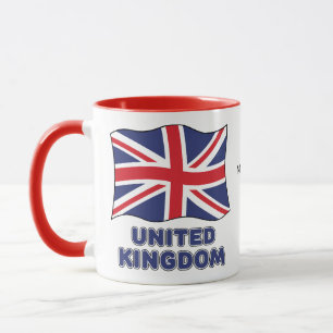 Custom Name United Kingdom Flag Mug