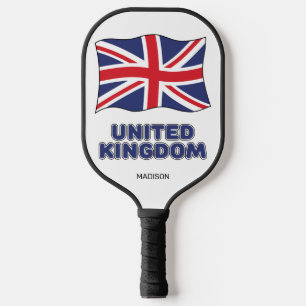 Custom Name United Kingdom Flag Pickleball Paddle