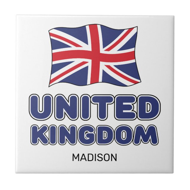 Custom Name United Kingdom Flag Tile (Front)