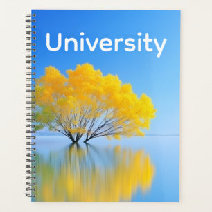 Custom Name University Yellow Sunflower Planner