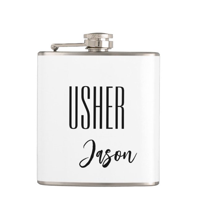 Custom Name Usher Flask (Front)