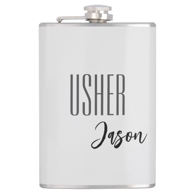Custom Name Usher Flask (Front)