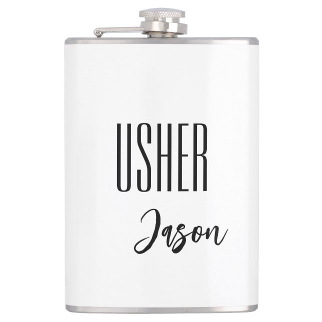 Custom Name Usher Flask (Front)