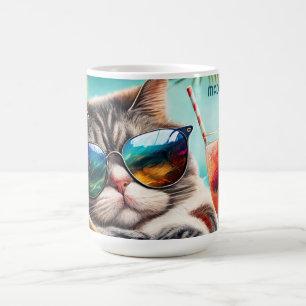 Custom Name Vacation Cat Coffee Mug