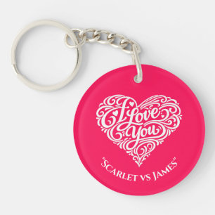 Custom Name Valentines day  Acrylic Keychain Gift