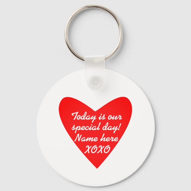Custom Name Valentine's Day XO Keychain (Front)