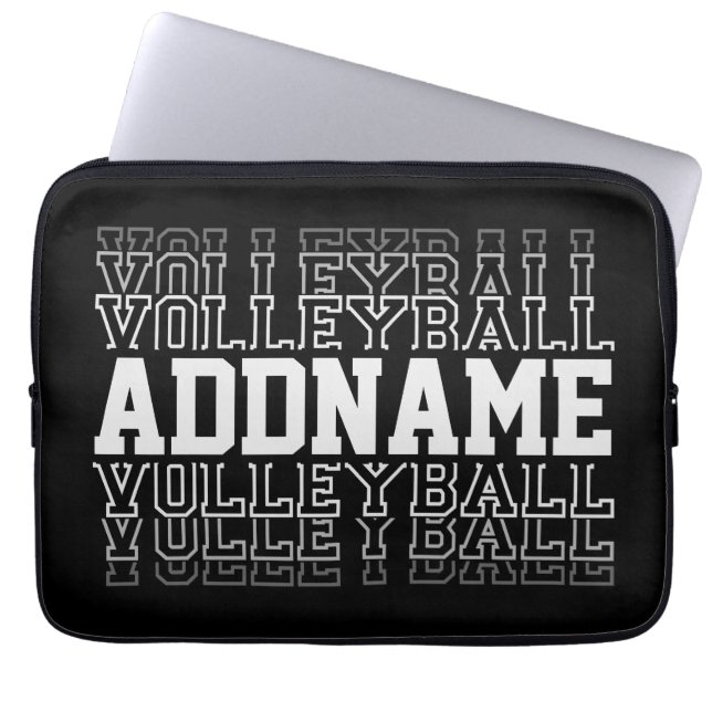 CUSTOM NAME Vanishing Volleyball Logo Team Player  Laptop Sleeve (Front)