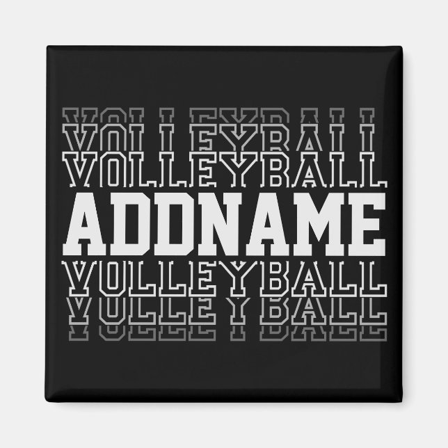 CUSTOM NAME Vanishing Volleyball Logo Team Player Magnet (Front)