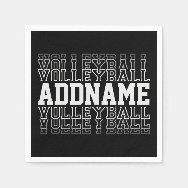 CUSTOM NAME Vanishing Volleyball Logo Team Player  Napkin (Front)