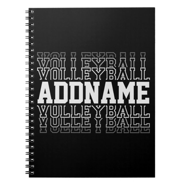 CUSTOM NAME Vanishing Volleyball Logo Team Player  Notebook (Front)