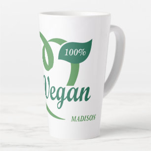 Custom Name Vegan Labels Latte Mug