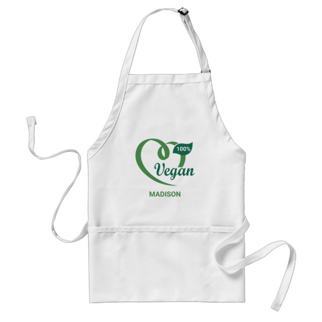 Custom Name Vegan Standard Apron (Front)