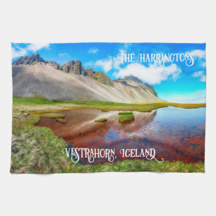 Custom Name Vestrahorn Mountains, Iceland Kitchen Towel