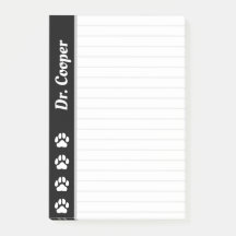 Custom Name Veterinarian Personalized Lined 4x6