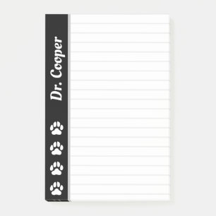 Custom Name Veterinarian Personalized Lined 4x6 Post-it Notes