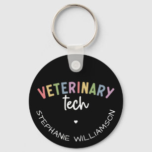 Custom Name Veterinary Tech   Vet Technician Keychain