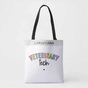 Custom Name Veterinary Tech   Vet Technician Tote Bag